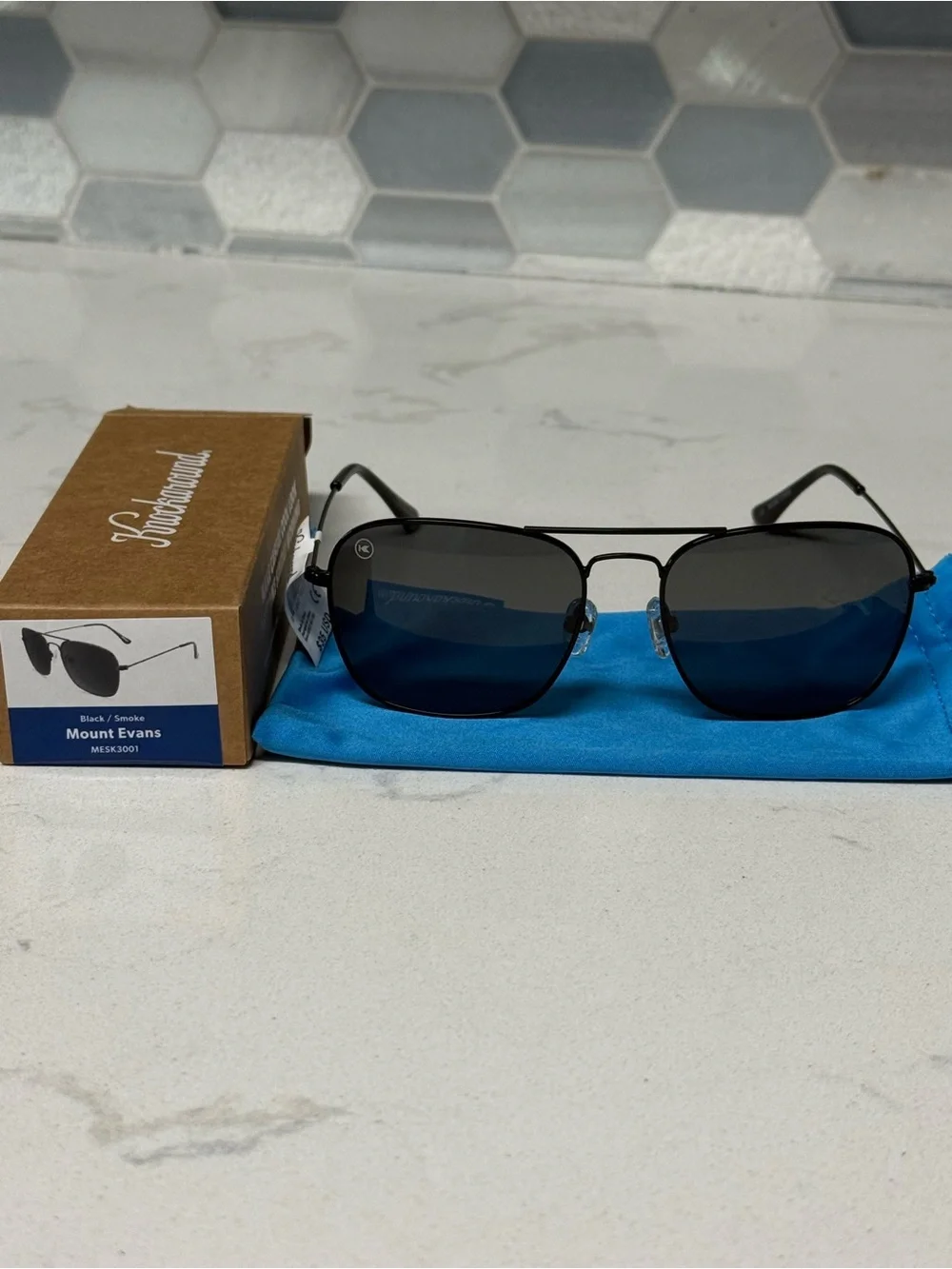 Mount Evans Black Smoke Aviator Sunglasses for Men